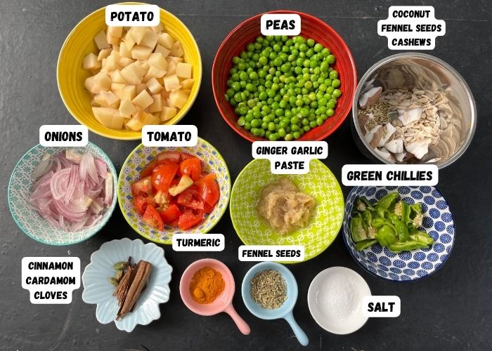 aloo kurma ingredients