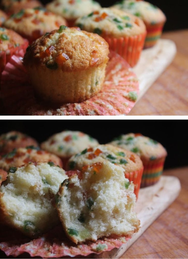 soft texture of Tutti Frutti Muffins