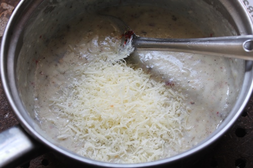 add in grated parmesan cheese