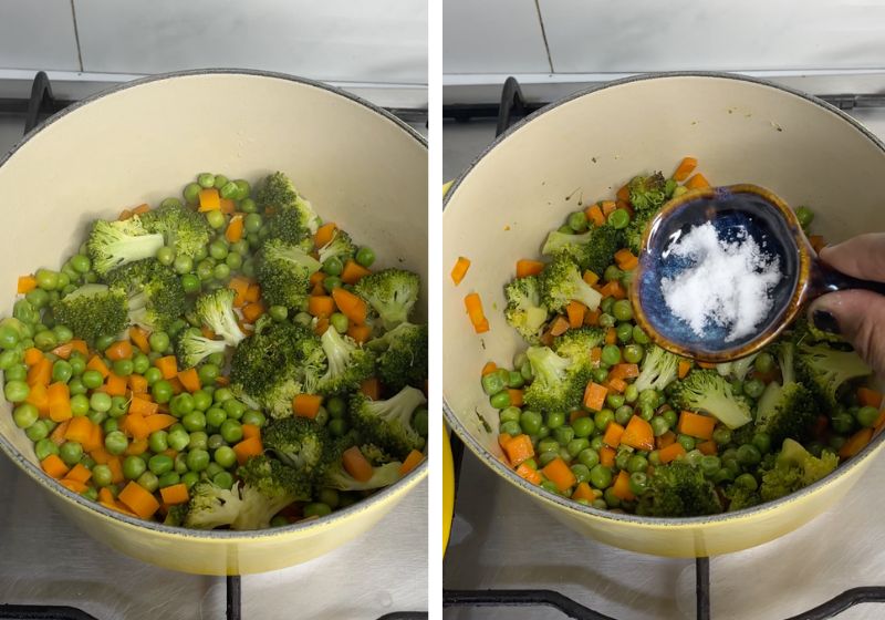 add salt to taste and mix vegetables