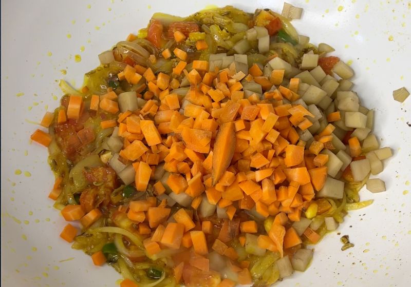 add in carrot and potatoes