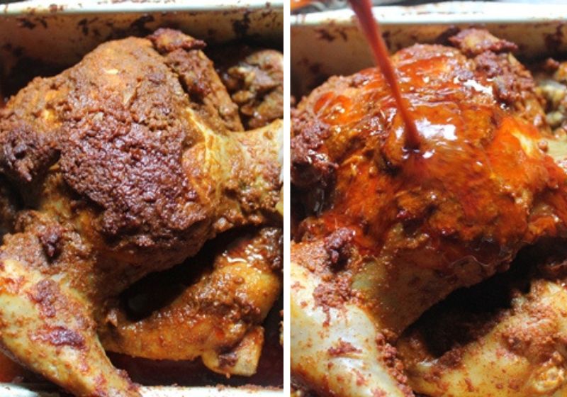 baste the chicken with pan juices to keep it moist