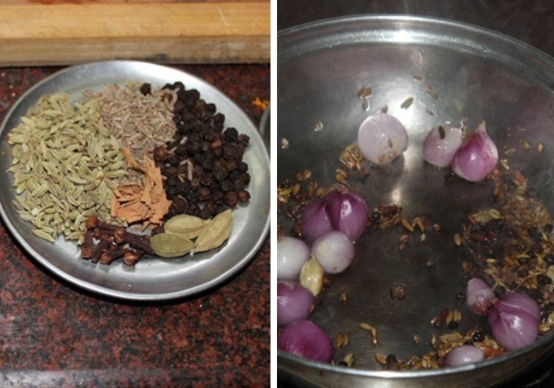 roasting spices for nattu kozhi kulambu