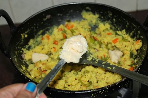 add ghee to upma made with vegetables
