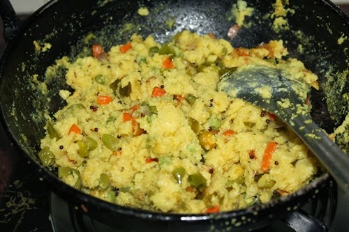 rava upma with vegetables