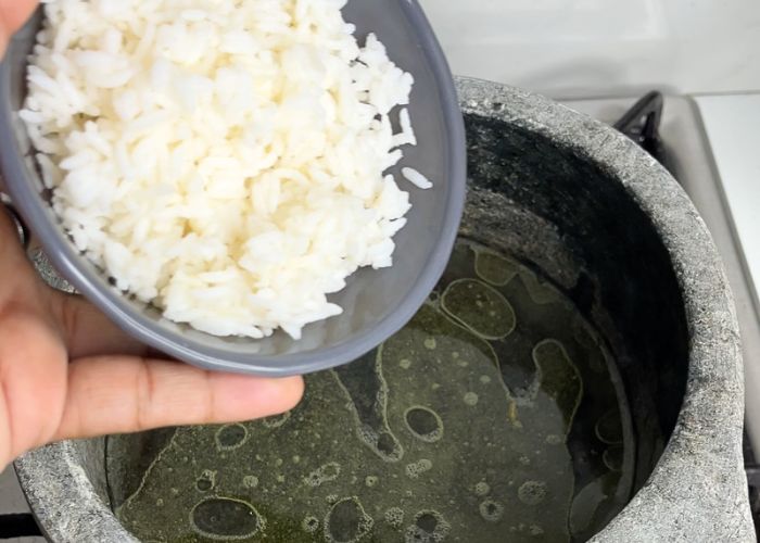 add cooked rice