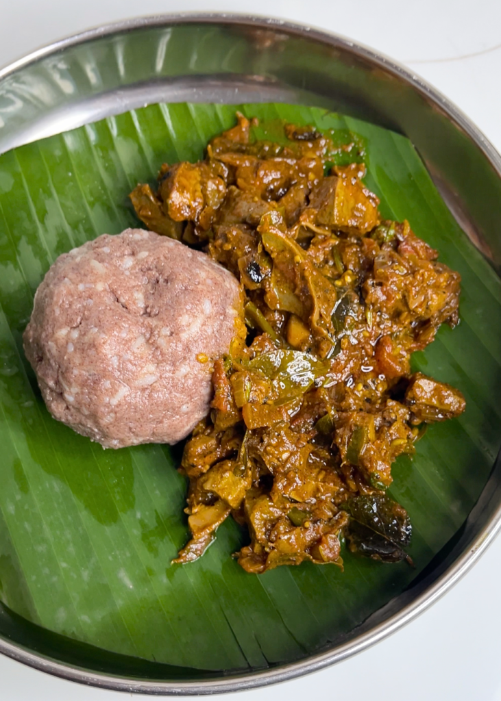 ragi mudde with mutton