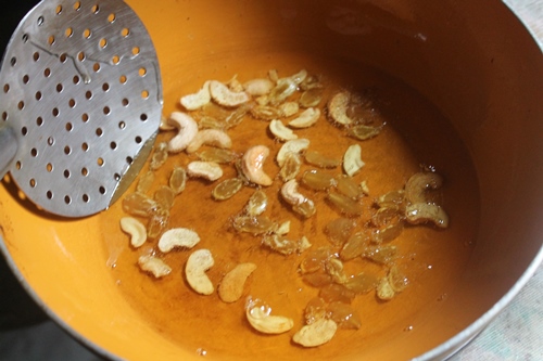 dried fruits and nuts frying in ghee