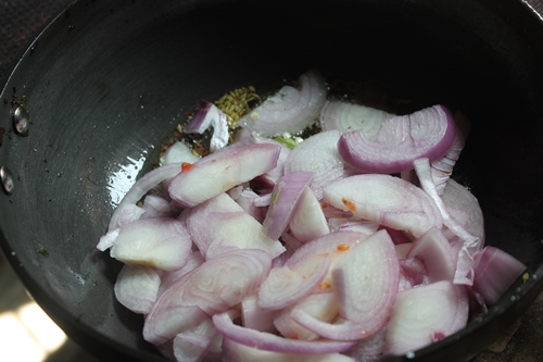 add in sliced onions