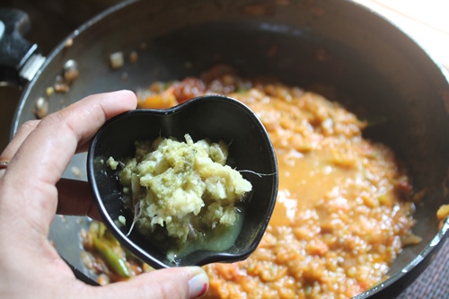 add in ginger garlic paste