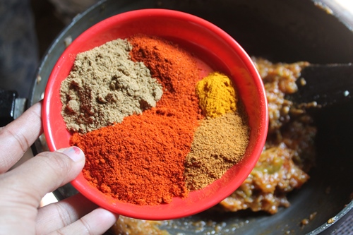 add in masala powder