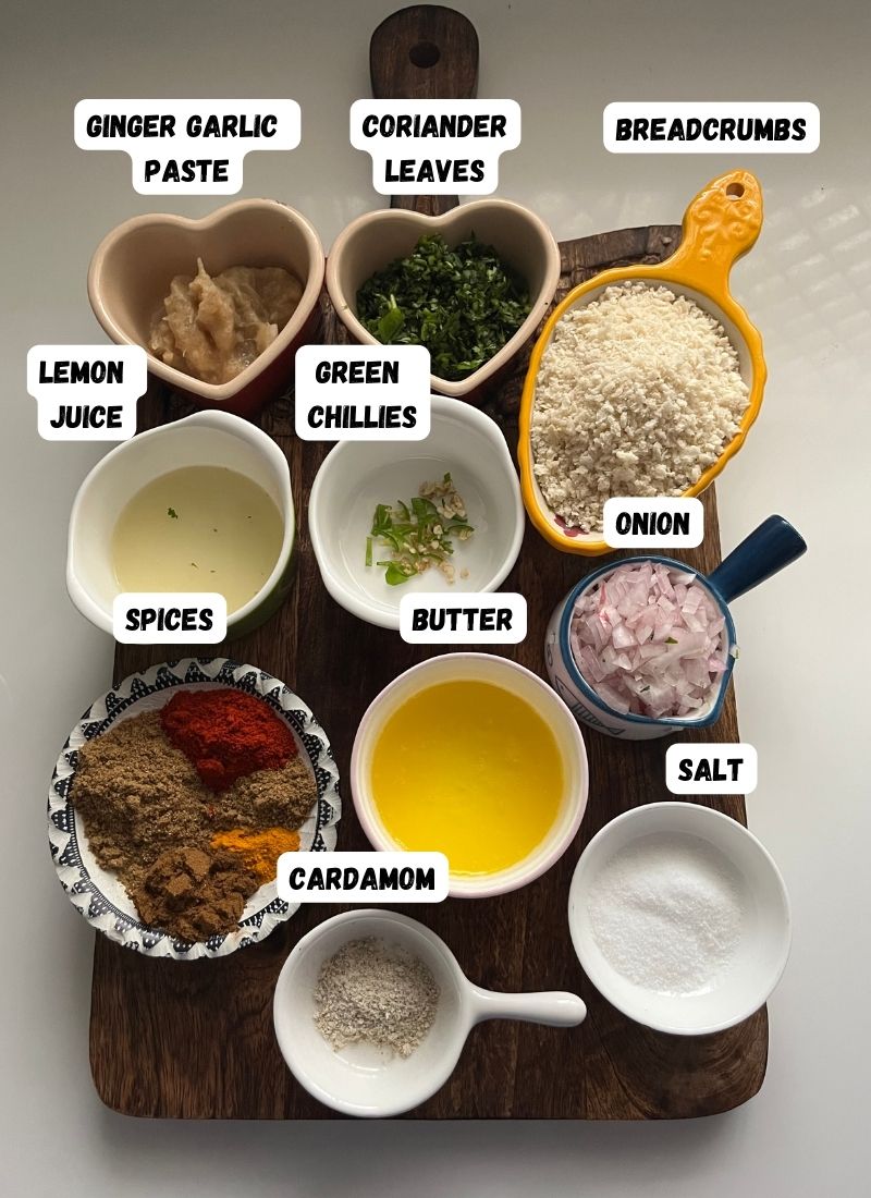 ingredients for making Chicken Seekh Kebab