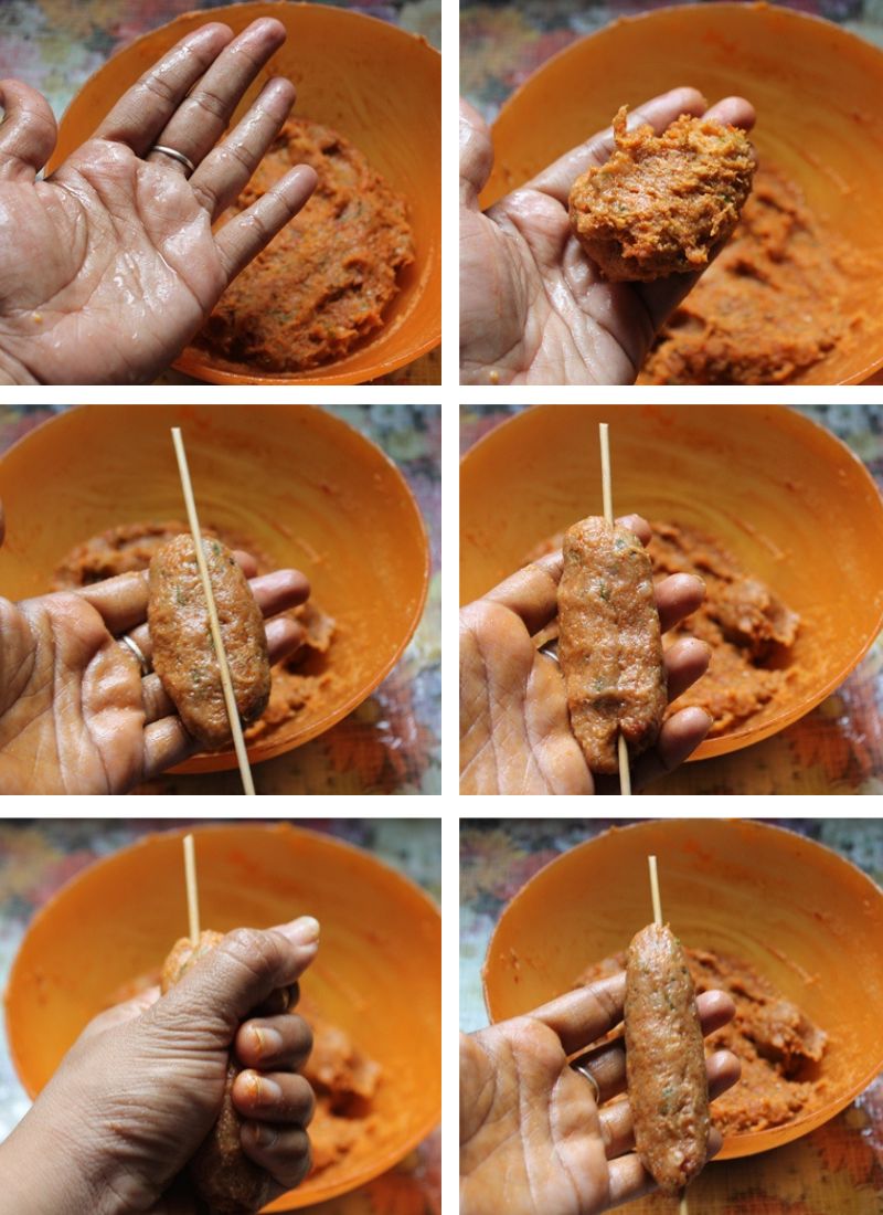 How to Shape Seekh Kebab