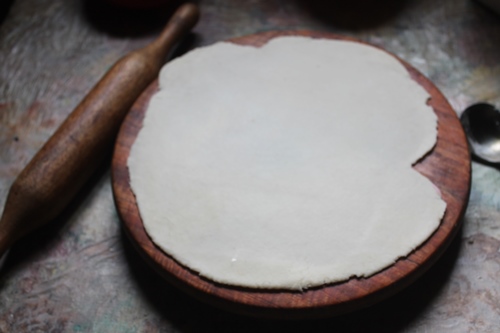 roll dough into chapati like