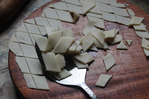 remove dough using spatula