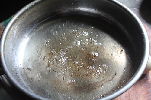 sugar syrup thickened till 2 string consistency