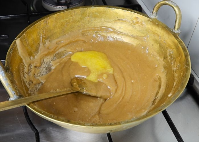 add ghee little at a time