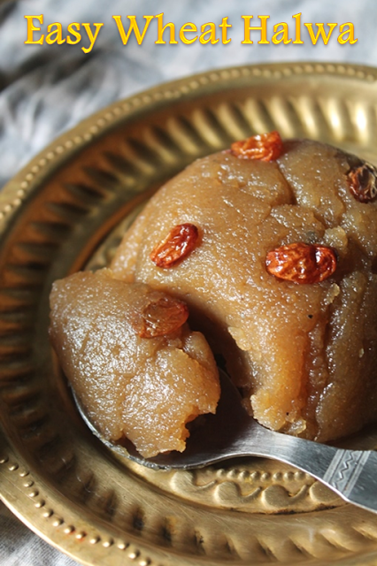 close look of wheat halwa | atta halwa