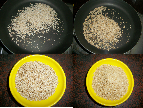 sesame seeds roasting