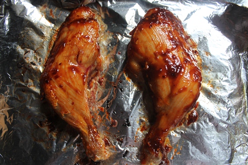 baste with barbeque sauce