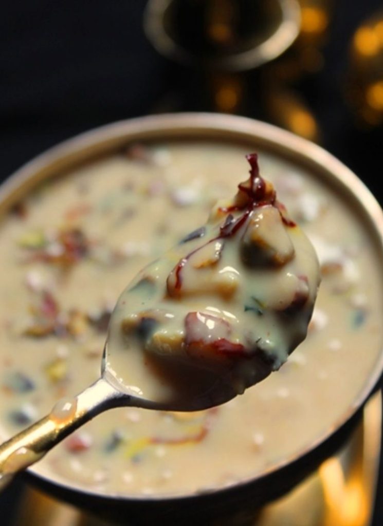 a spoonful of basundi sweet