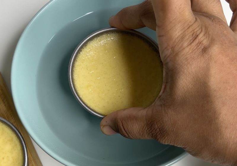 to unmould, dip caramel custard in hot water