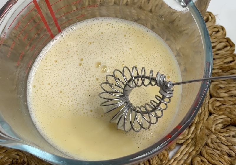 whisk eggs with milk