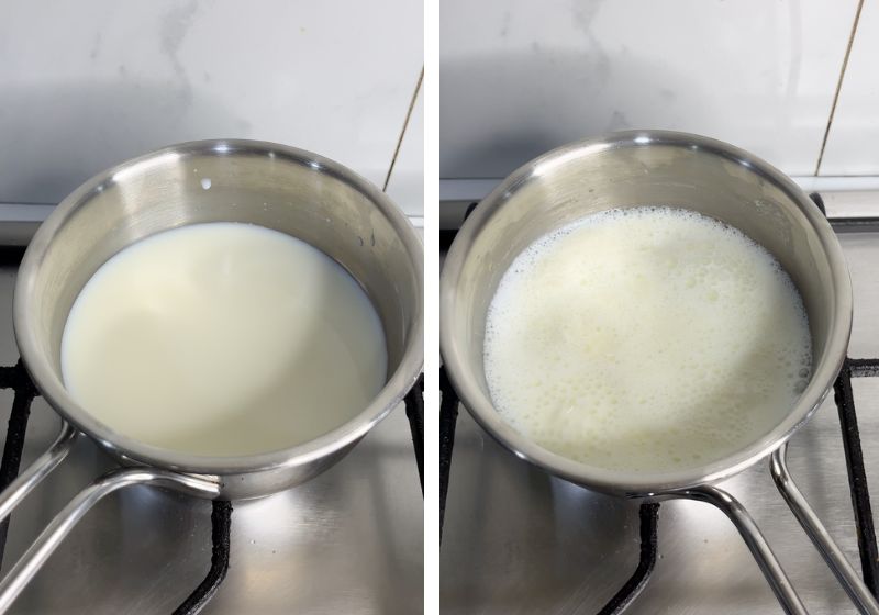 boil milk for making creme caramel