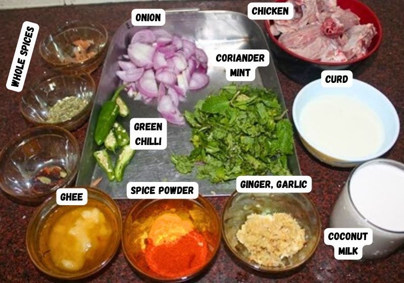 ingredients for chicken biryani