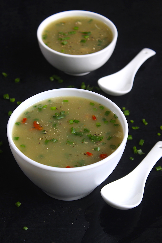 two servings of chicken clear soup
