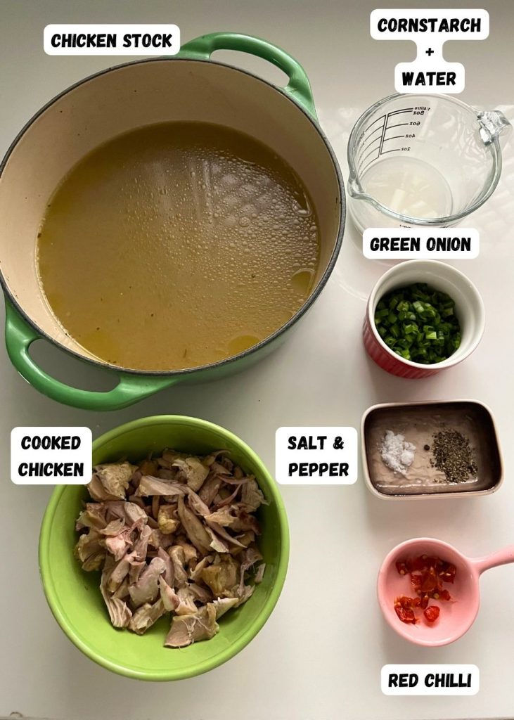 ingredients for making chicken clear soup