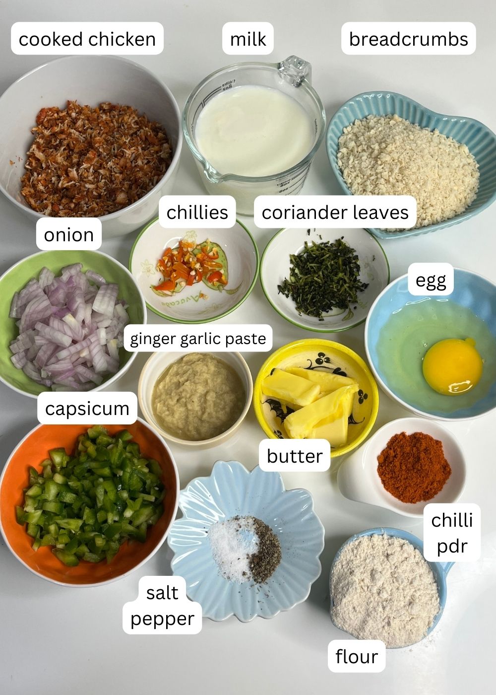 ingredients for Chicken Croquettes 