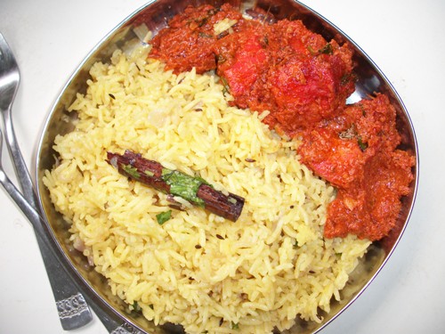 Chicken Tikka Masala served with ghee rice