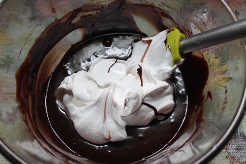 add whipped cream to melted and cooled chocolate