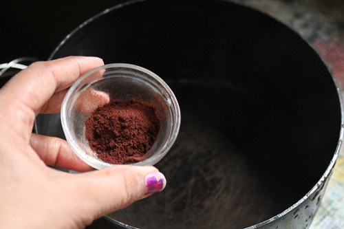 add in instant coffee powder to enhance the chocolate flavour