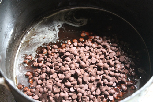 add in semi sweet chocolate chips