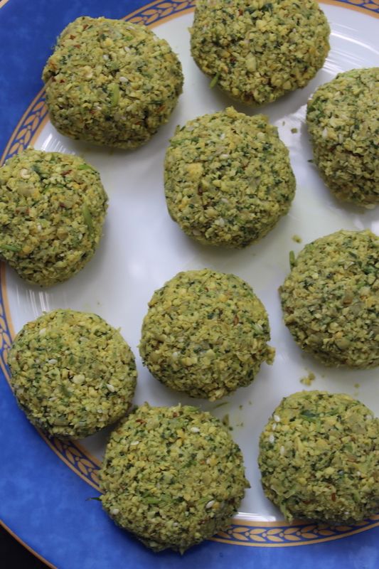 shaped falafel patties