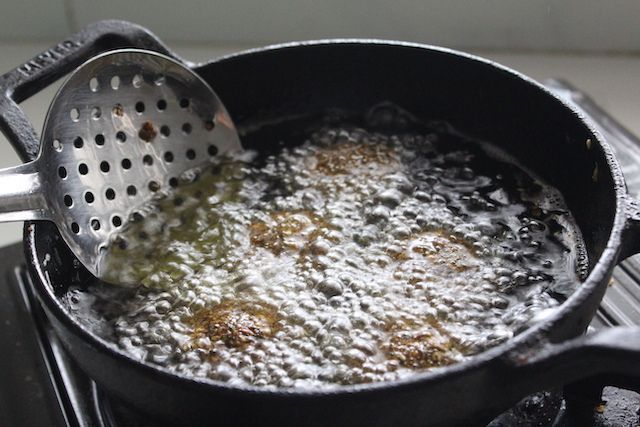 deep fry in hot oil