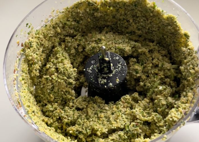 falafel mixture ground in food processor