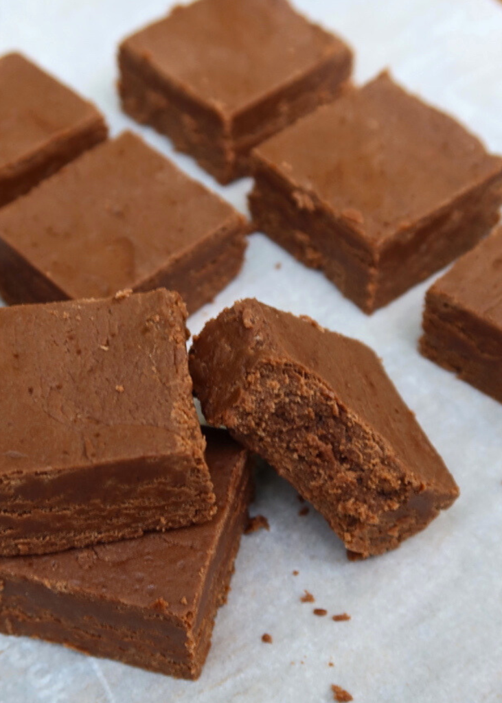 fudgy homemade chocolate texture shown