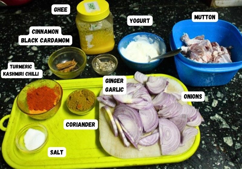 ingredients for making laal maas