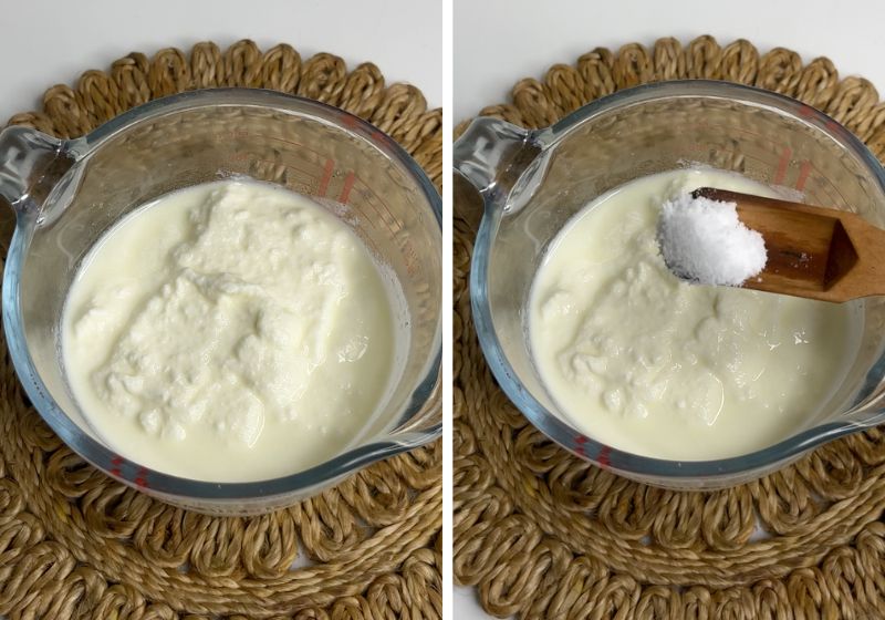 mix salt with yogurt