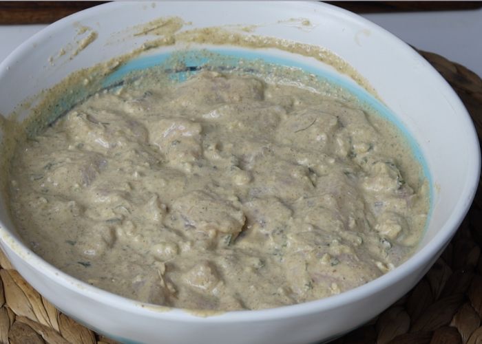mix chicken with marinade