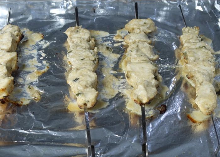 grilling Murgh Malai Kebab Recipe