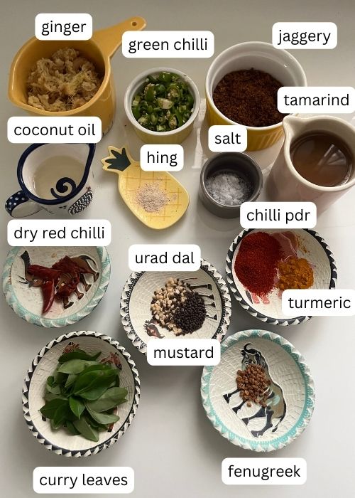 ingredients for puli inji