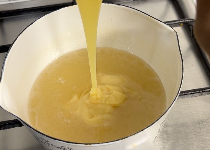 add in sweetened condensed milk 