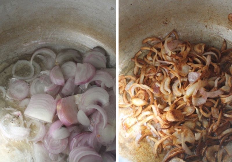 fry onions till golden