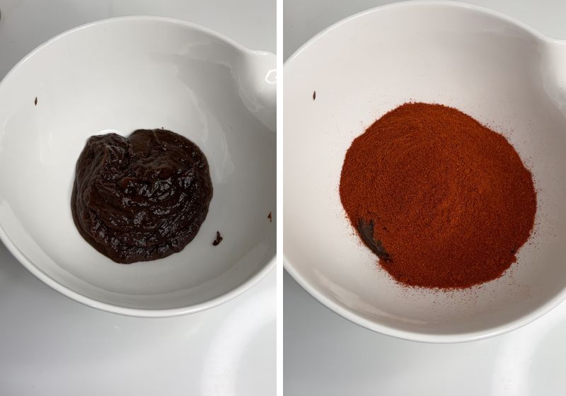 take tamarind, chilli powder in bowl