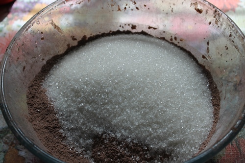 add in sugar to flour
