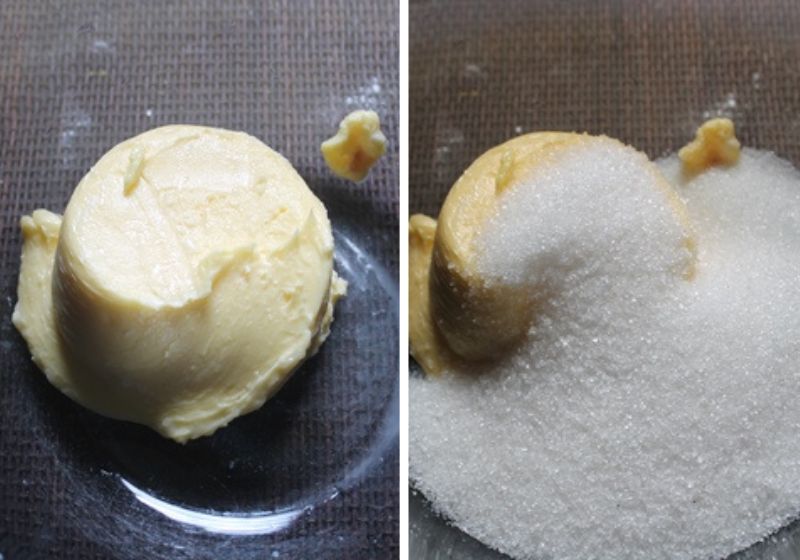 for making sugar cookie dough. cream butter and sugar